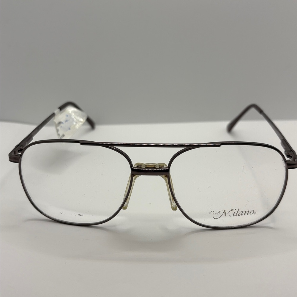 NWT MEN'S VIA MILANO EYEGLASS FRAMES KYLE BROWN GUN metal 56-17-144
